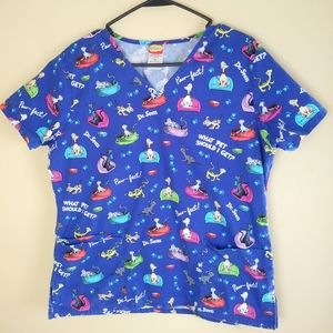 3/$15 Dr Seuss Scrub Top Dogs Size Medium M